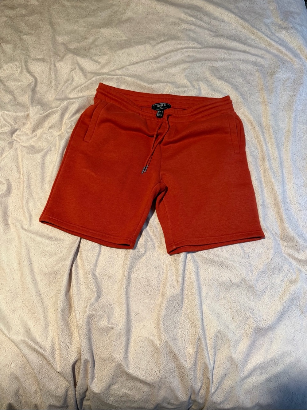 Forever 21 Men's Burnt Orange Drawstring Athletic Shorts